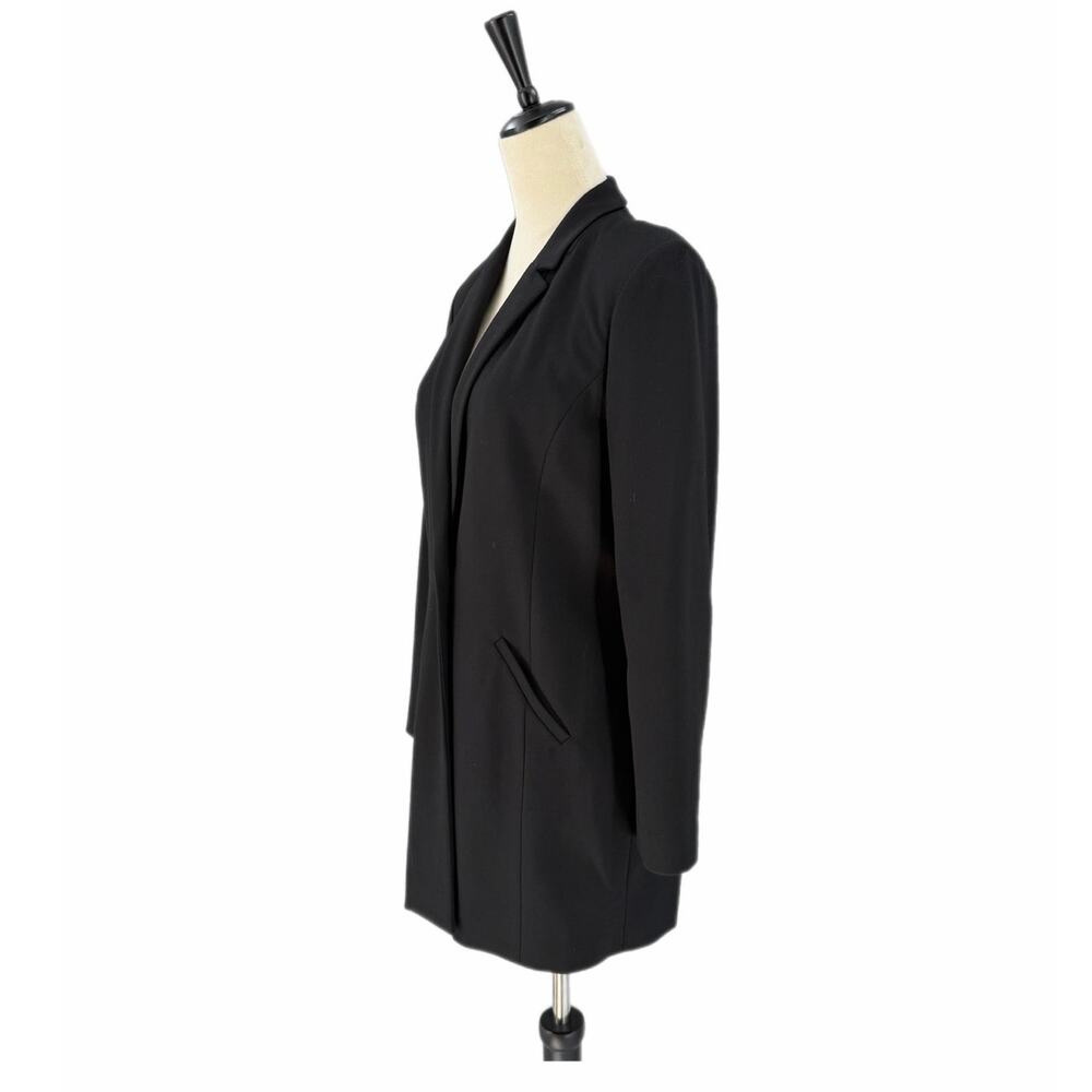 Chico’s Sz 0 Black Professional Workwear Layering Minimal Longline Blazer Jacket - Picture 3 of 15